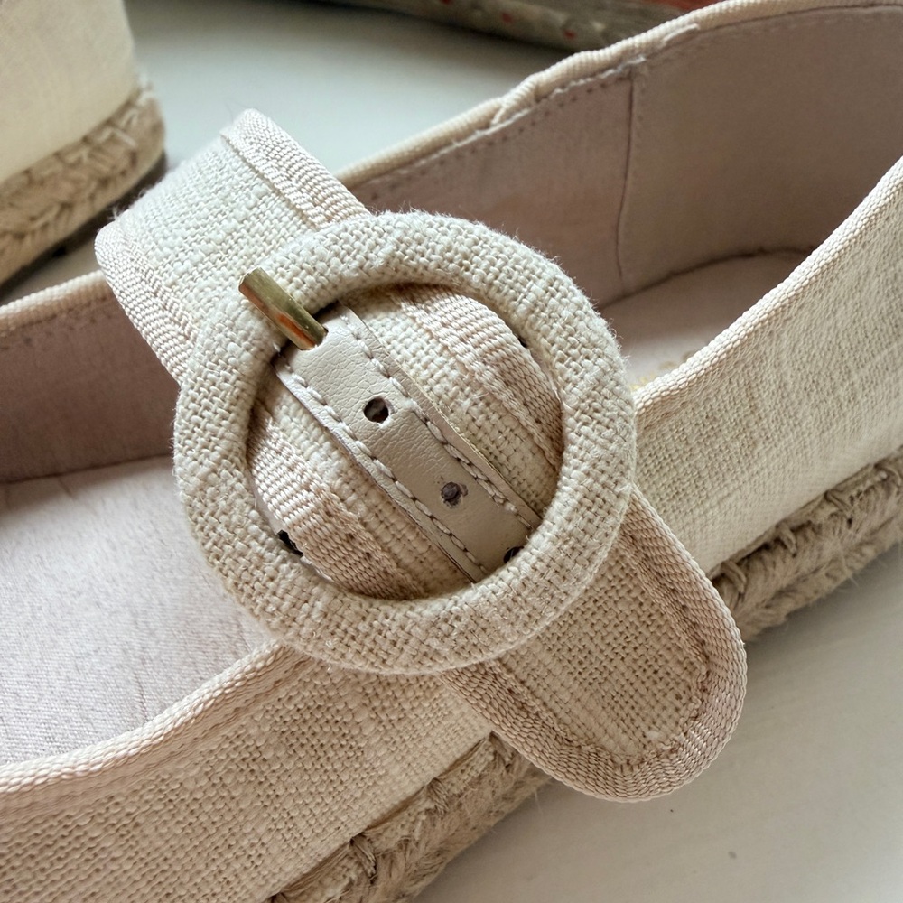 NWOT Bandolino Linen Crochet Toe Espadrille Mary Janes - 6.5 - Picture 8 of 10